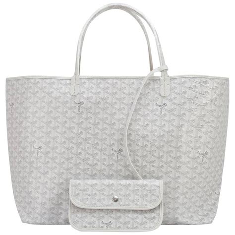 small white goyard bag|Goyard white tote bag.